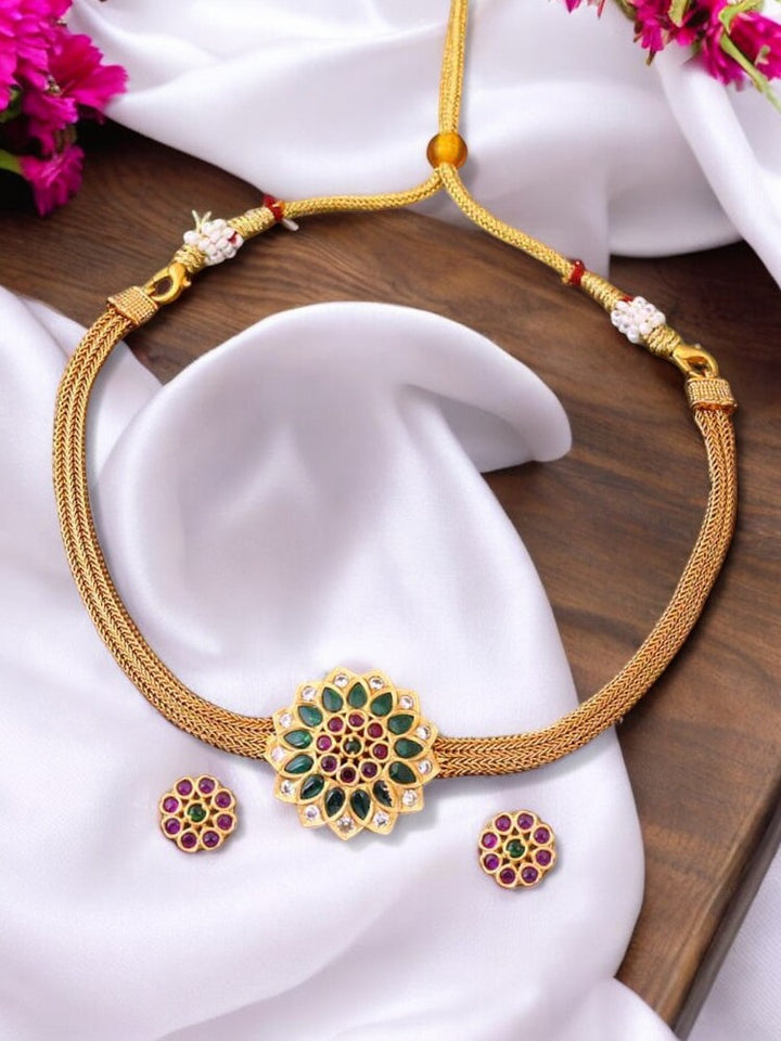 Golden Padmanabha Antique Jewellery Set - New Arrival
