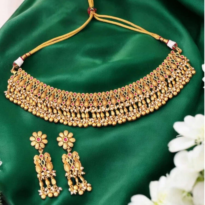 Golden Padmavati Antique Jewellery Set