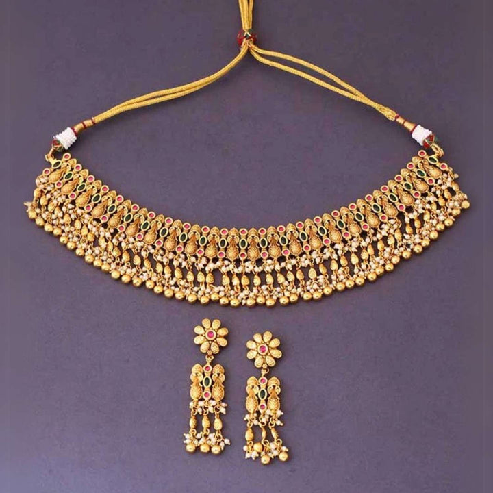 Golden Padmavati Antique Jewellery Set