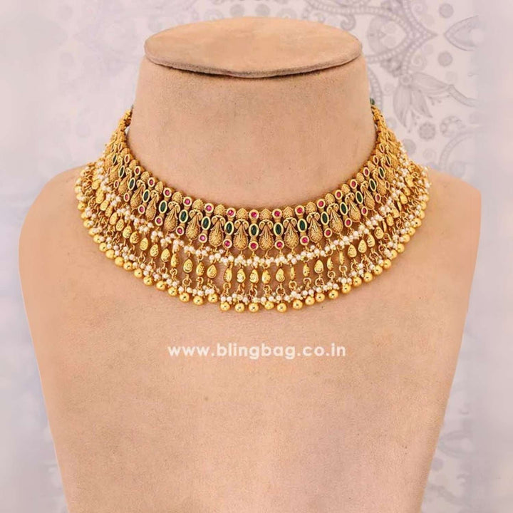 Golden Padmavati Antique Jewellery Set