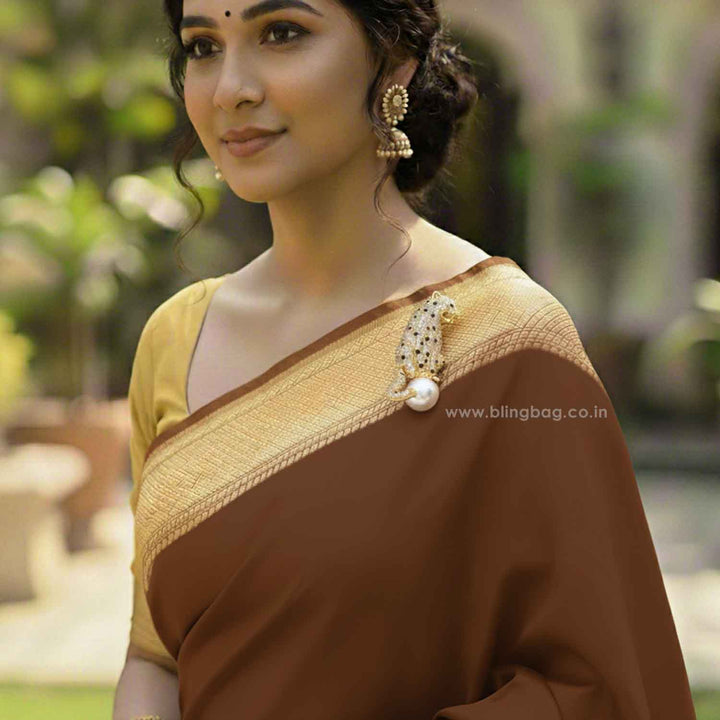 Golden Panther Brooch