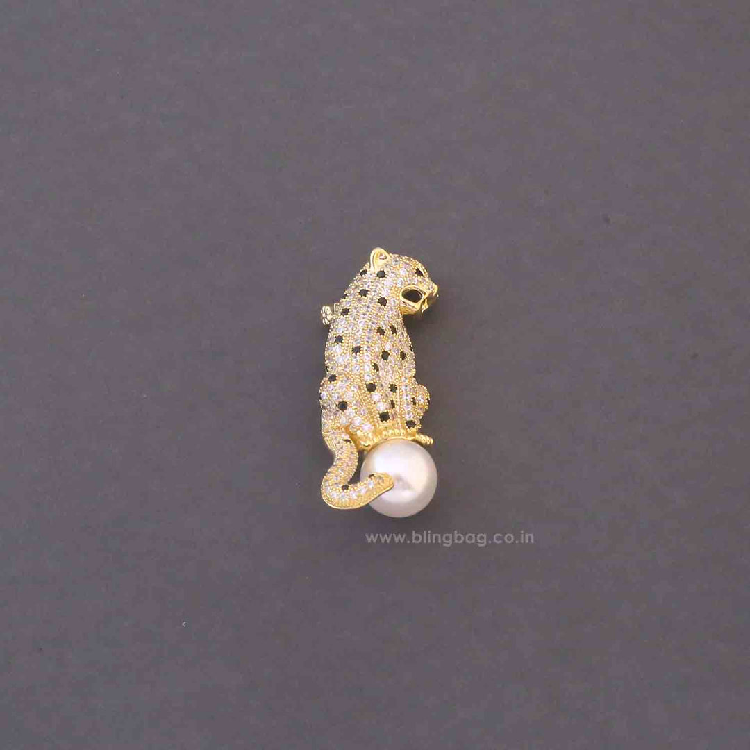 Golden Panther Brooch