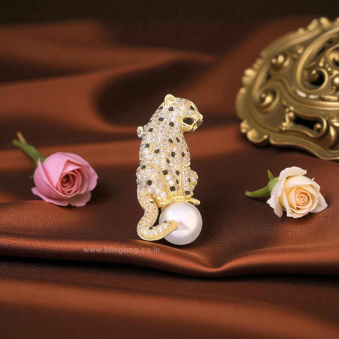 Golden Panther Brooch