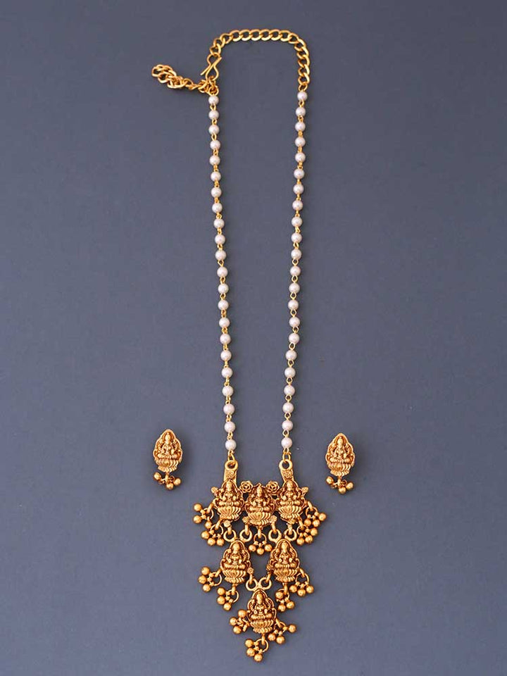 Golden Parameshwari Temple Jewellery Set - New Arrival