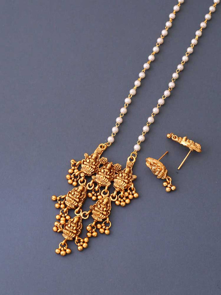 Golden Parameshwari Temple Jewellery Set - New Arrival