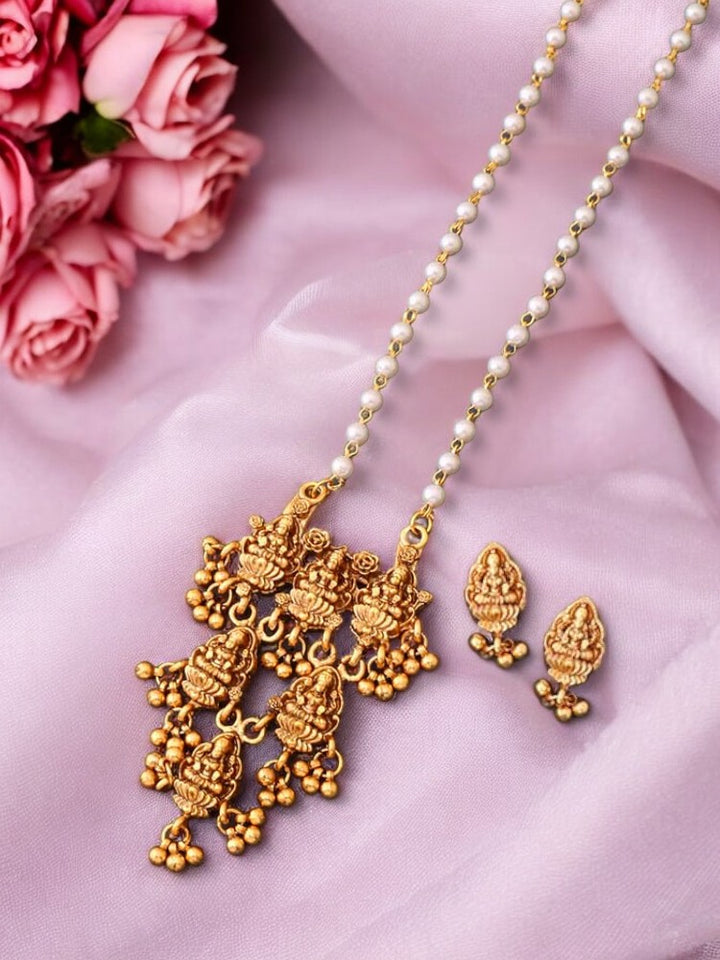 Golden Parameshwari Temple Jewellery Set - New Arrival