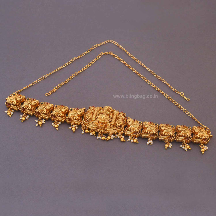 Golden Parvati Temple Waist Belt