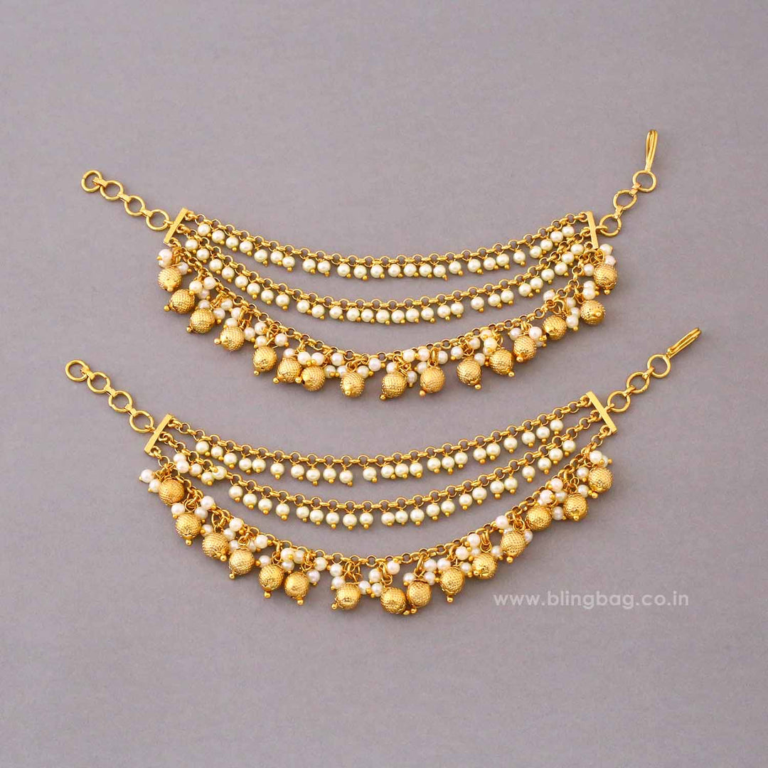 Golden Payalini Antique Ear Chain