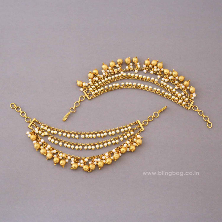 Golden Payalini Antique Ear Chain
