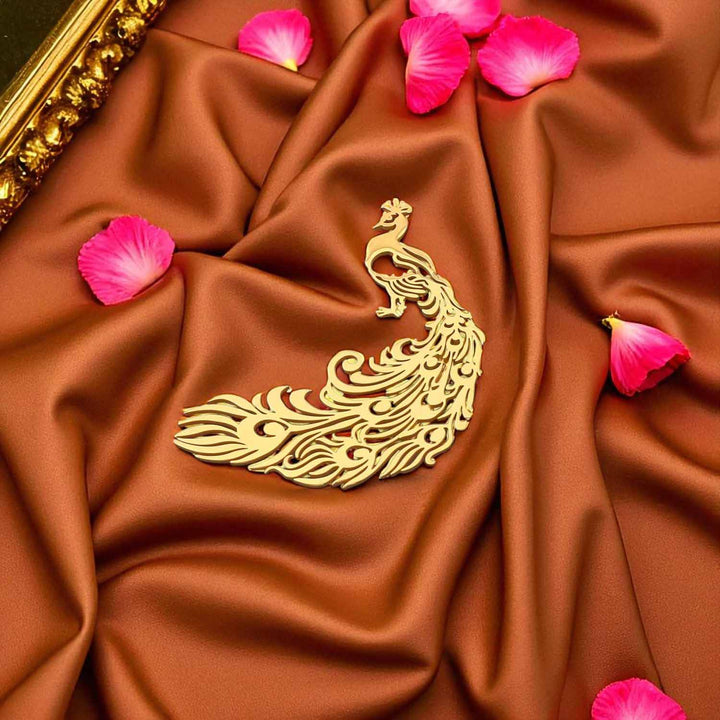 Golden Peacock Brooch