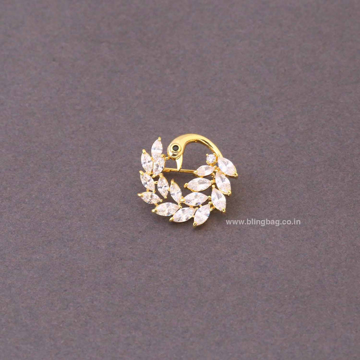 Golden Peacock Elegant Brooch
