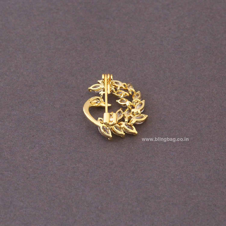 Golden Peacock Elegant Brooch