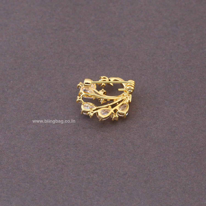 Golden Peacock Shine Brooch