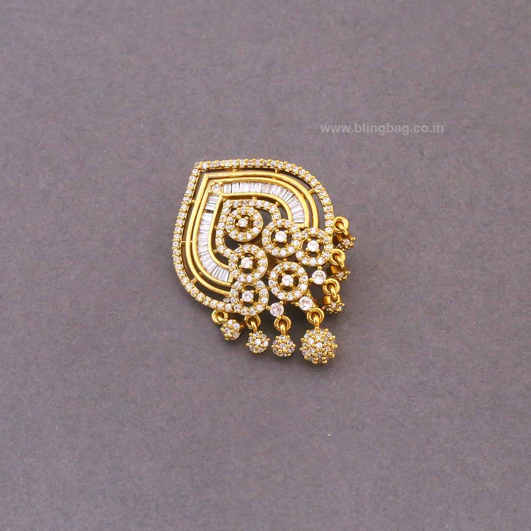 Golden Petal Crest Brooch