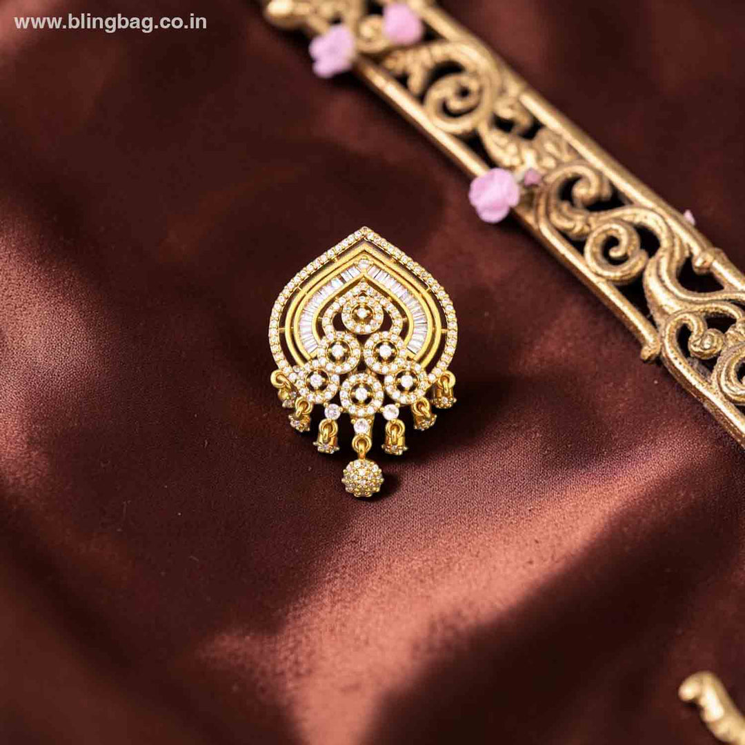 Golden Petal Crest Brooch