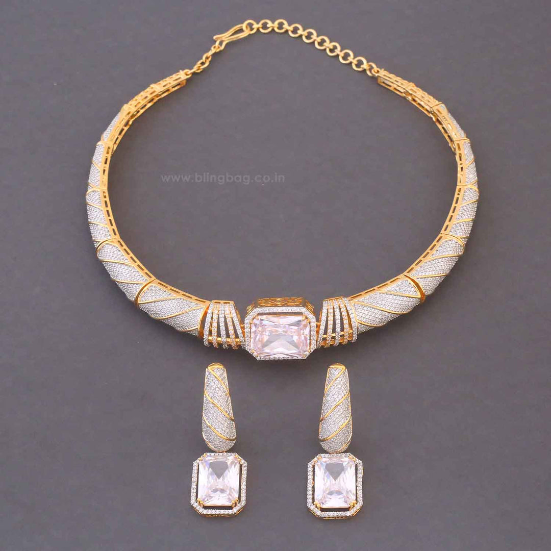 Golden Pire Hasli Zirconia Jewellery Set