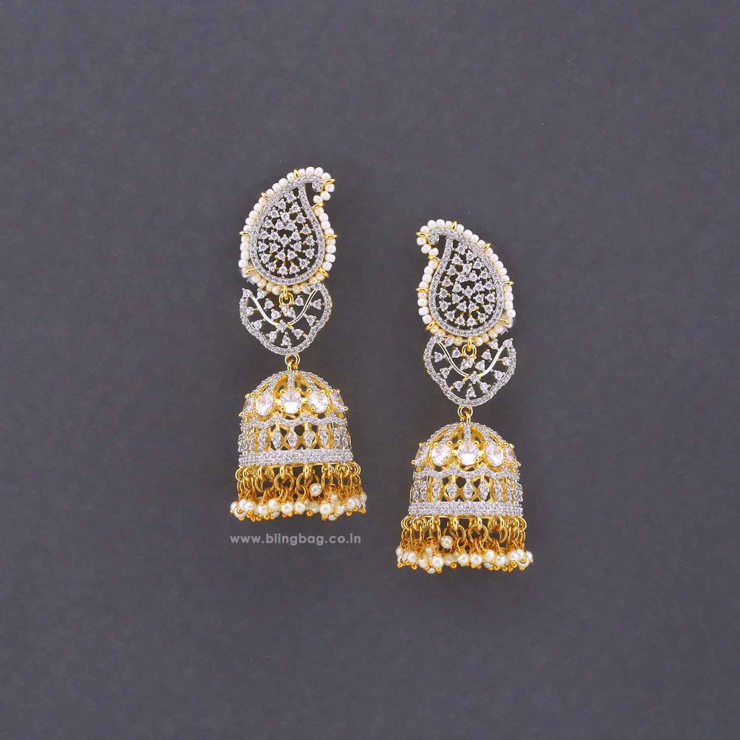 Golden Polina Zirconia Jhumkis