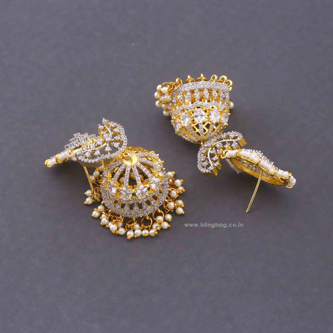Golden Polina Zirconia Jhumkis