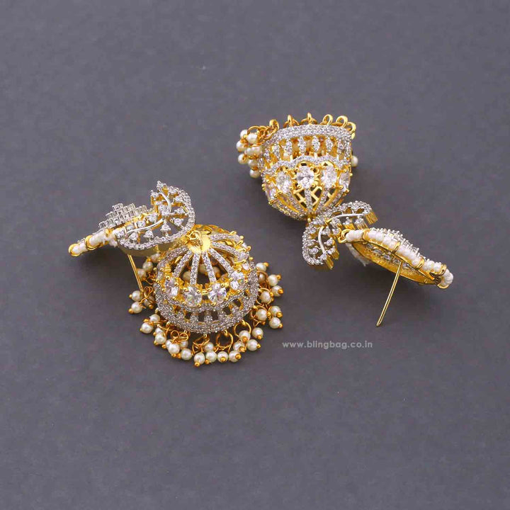 Golden Polina Zirconia Jhumkis