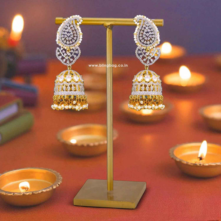 Golden Polina Zirconia Jhumkis