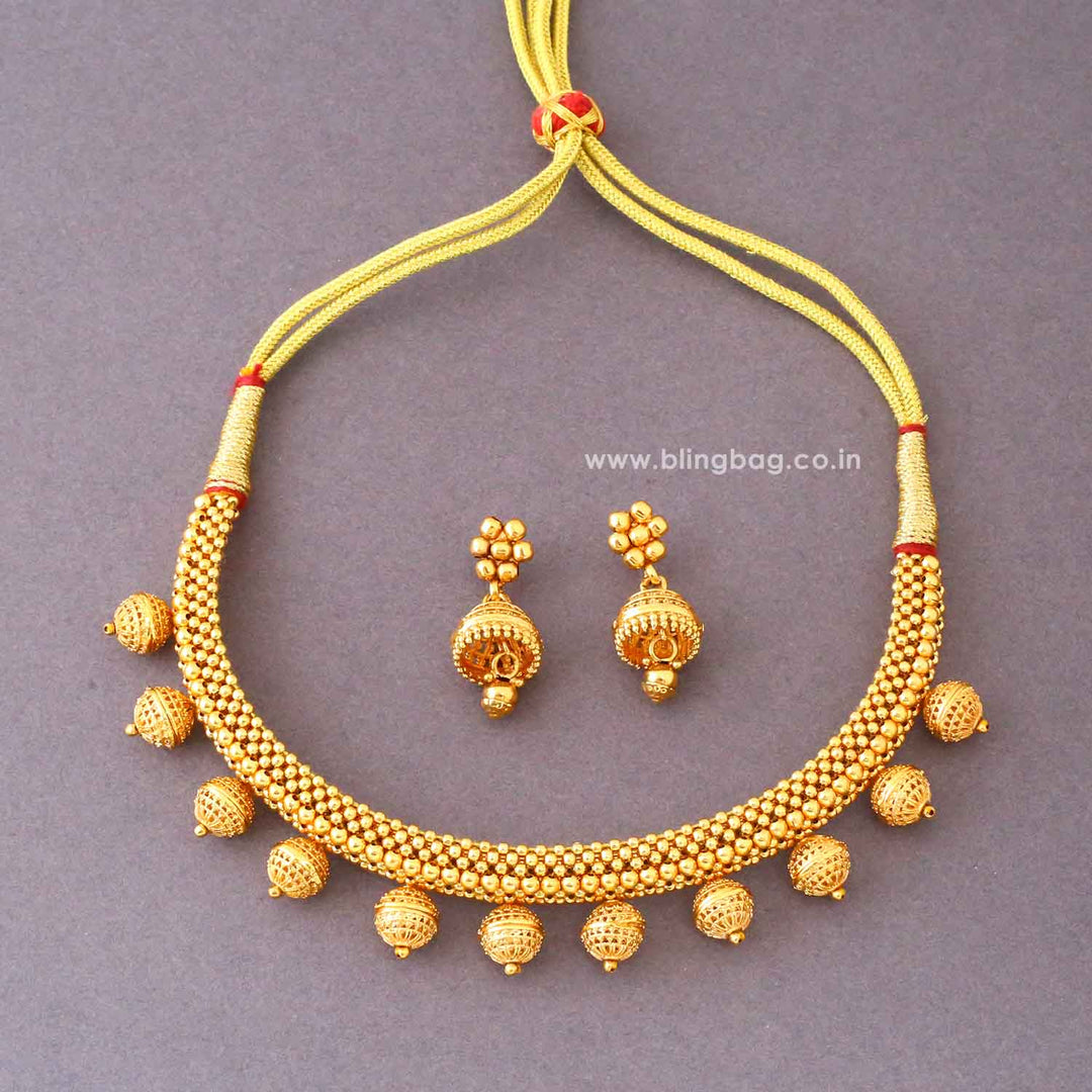 Golden Poojaani Antique Jewellery Set- New Arrival