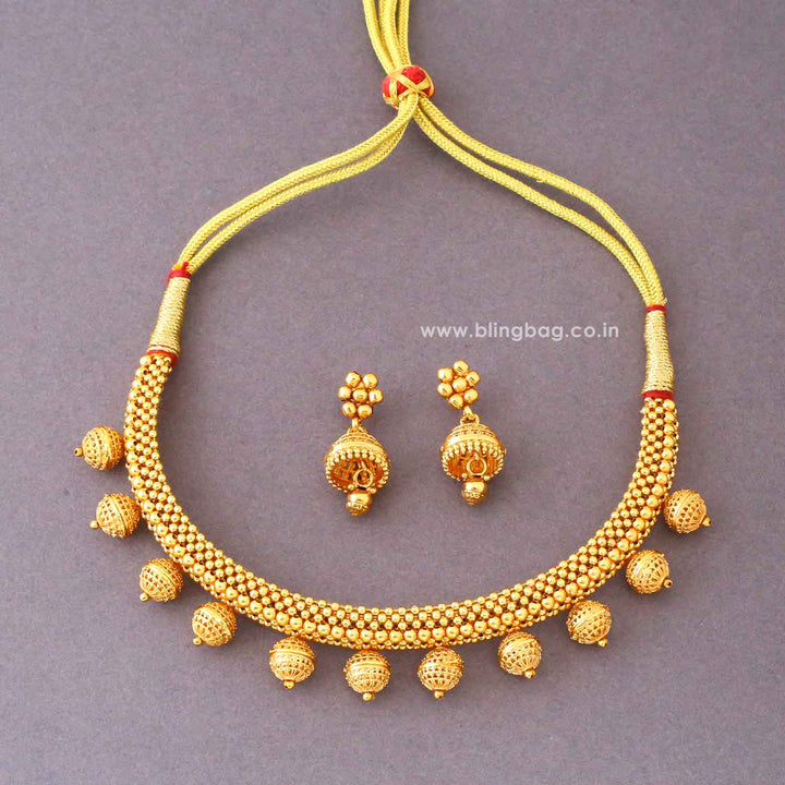 Golden Poojaani Antique Jewellery Set- New Arrival