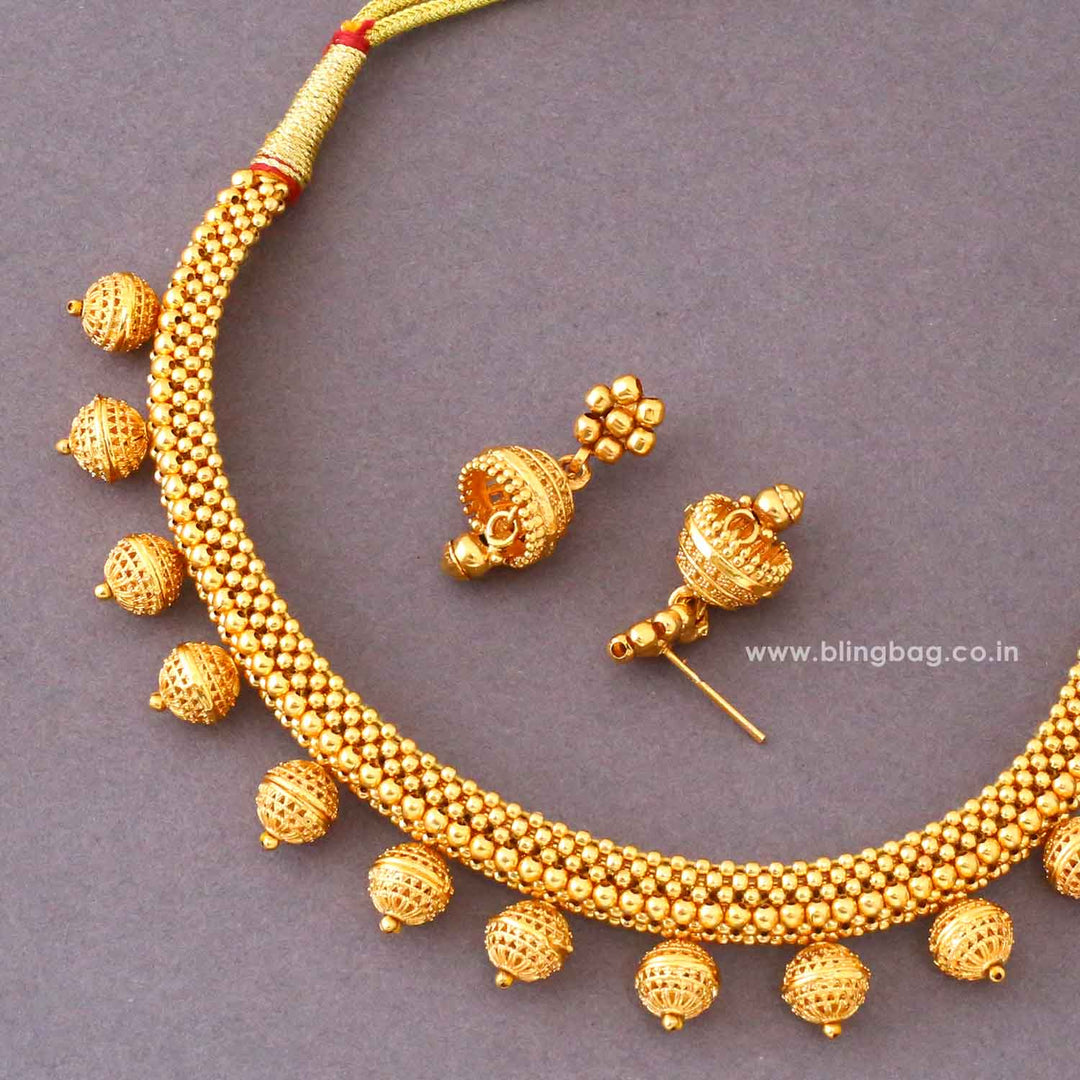 Golden Poojaani Antique Jewellery Set- New Arrival