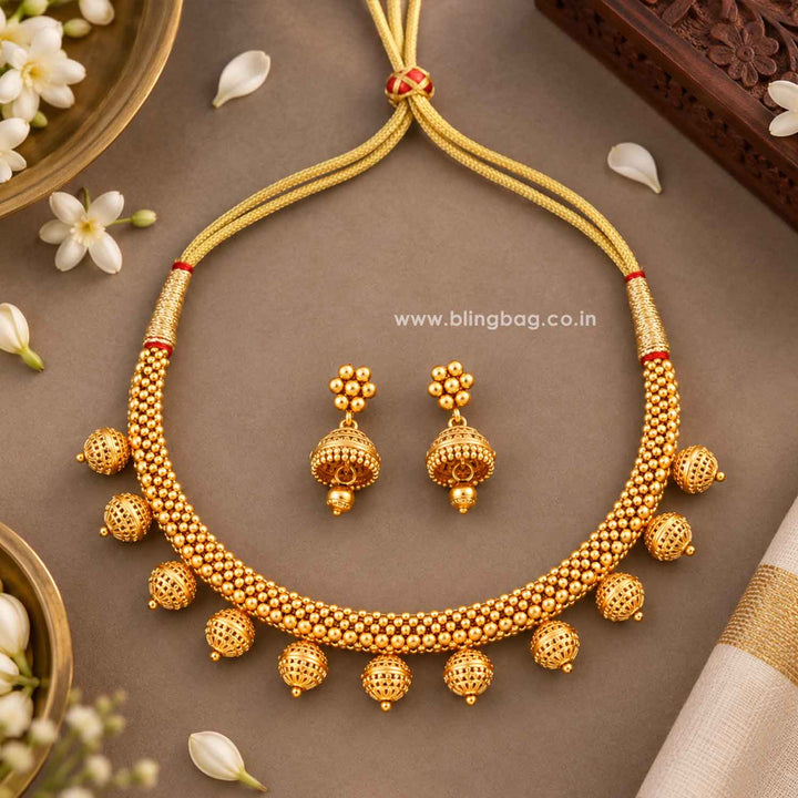 Golden Poojaani Antique Jewellery Set- New Arrival