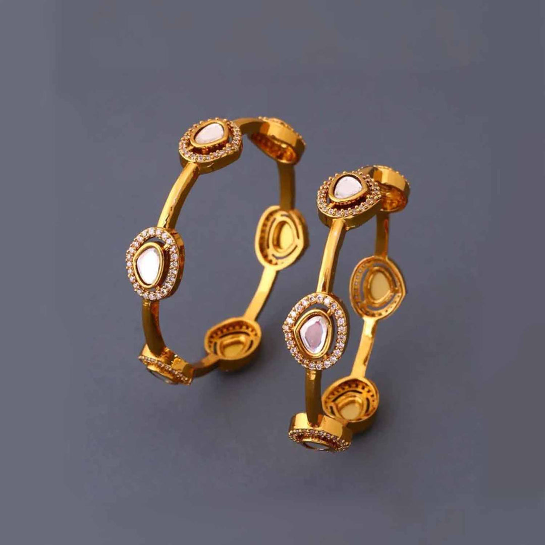 Golden Pralaya Kundan Bangles