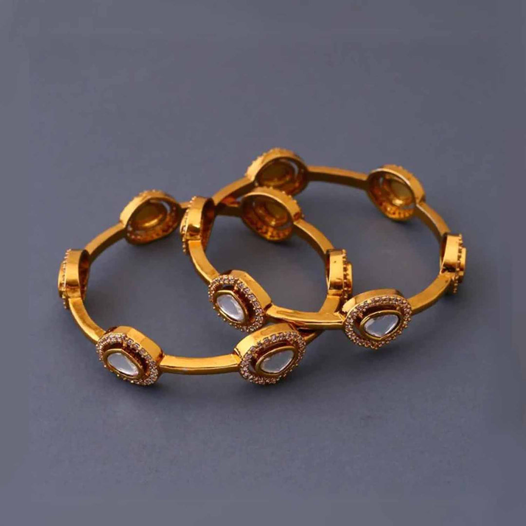 Golden Pralaya Kundan Bangles
