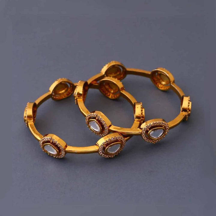 Golden Pralaya Kundan Bangles