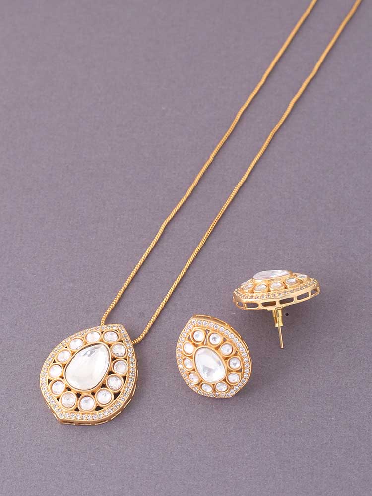 Golden Prashansa Zirconia Jewellery Set