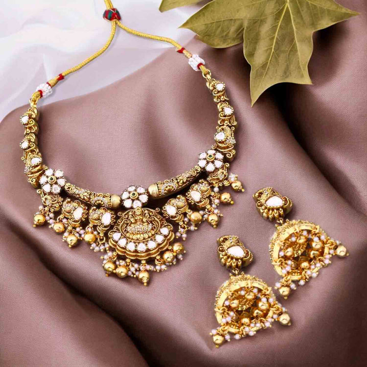 Golden Premaroopa Hasli Temple Jewellery Set- New Arrival