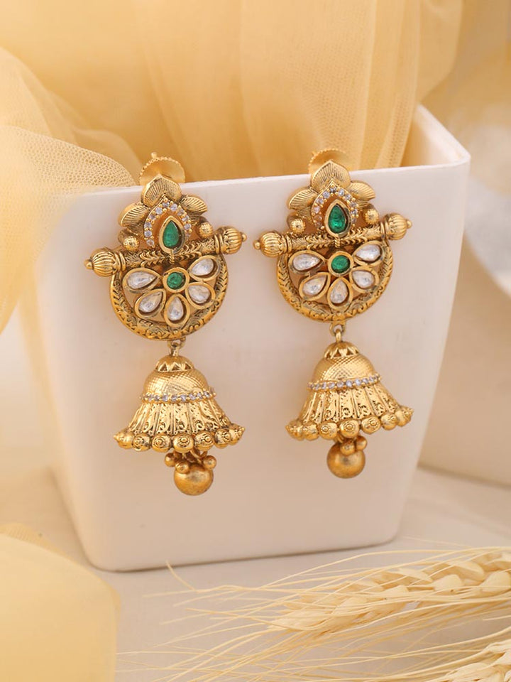 Emerald Prisha Temple Jhumkis