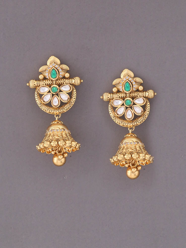 Emerald Prisha Temple Jhumkis