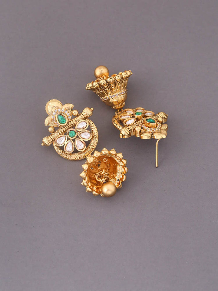 Emerald Prisha Temple Jhumkis
