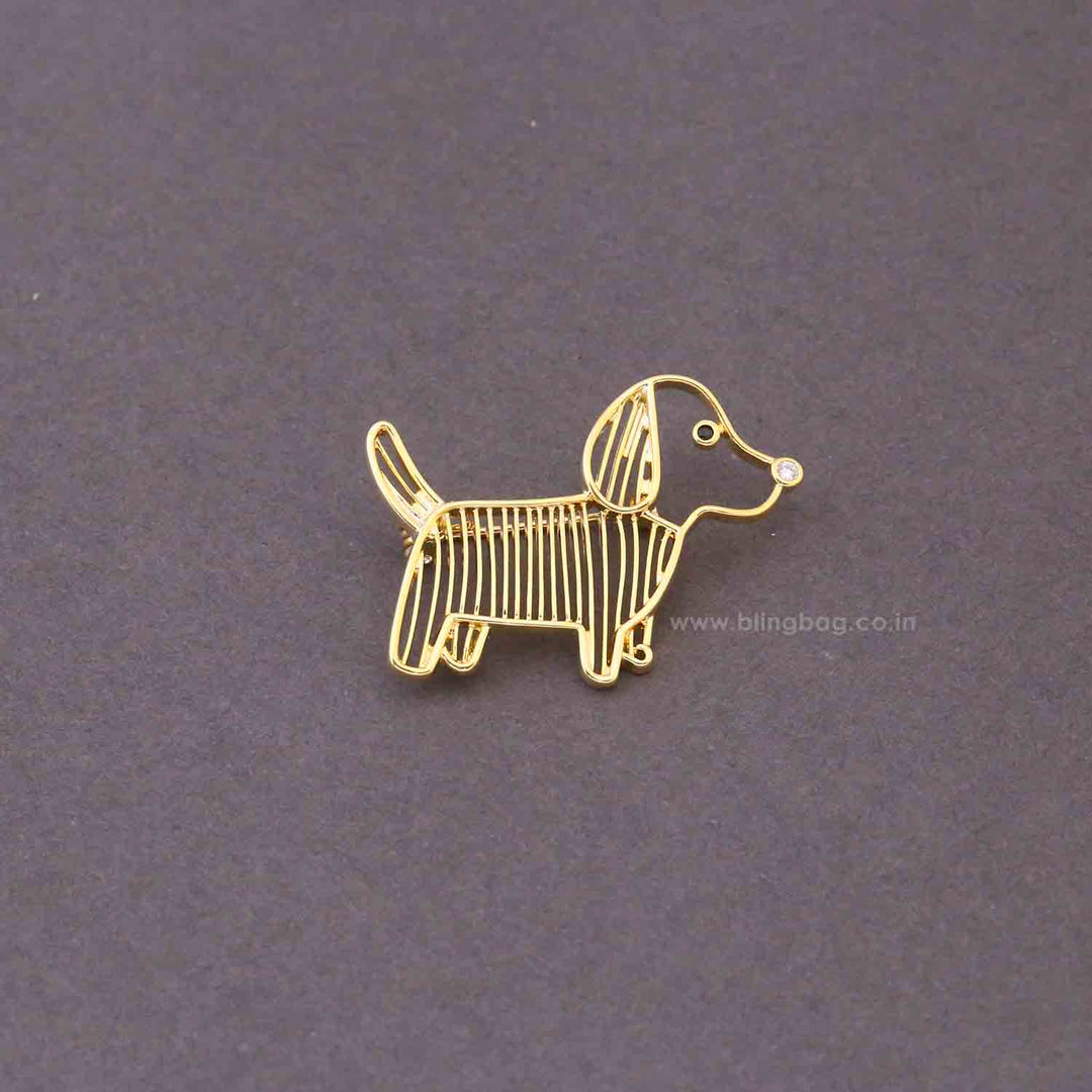 Golden Pup Brooch