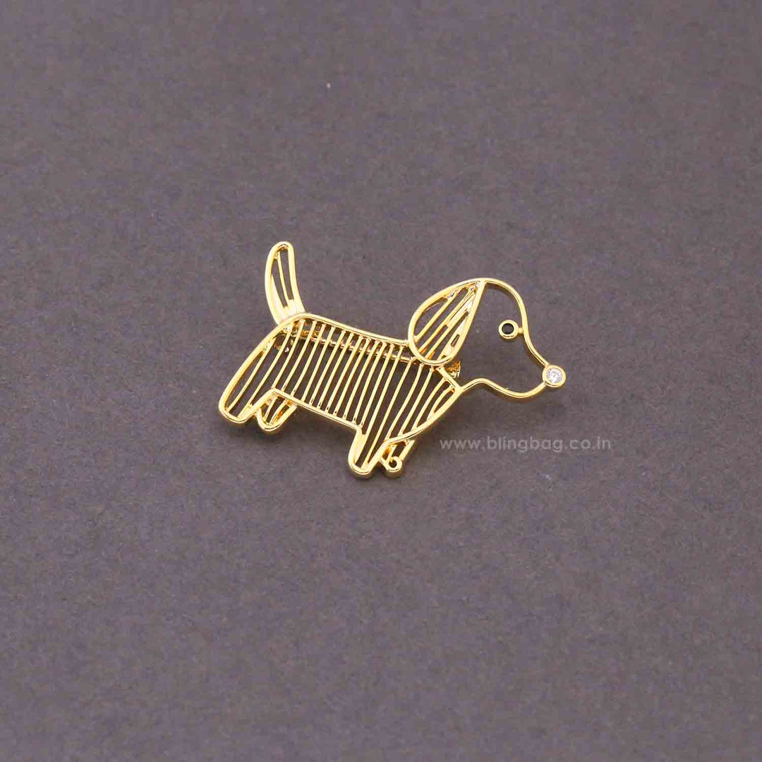 Golden Pup Brooch