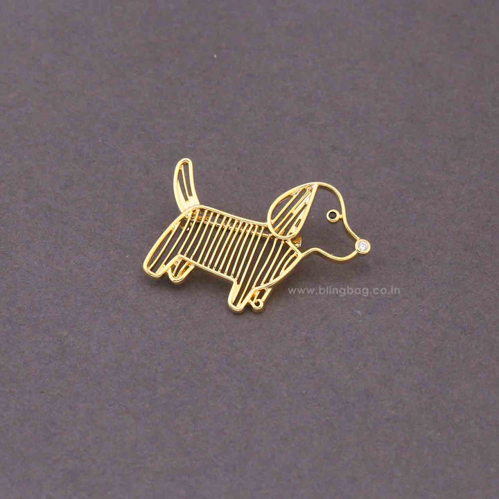 Golden Pup Brooch