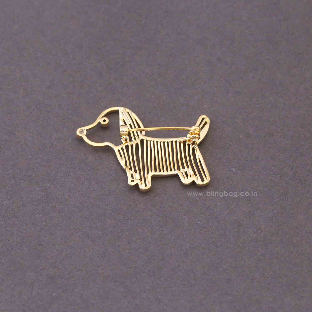 Golden Pup Brooch