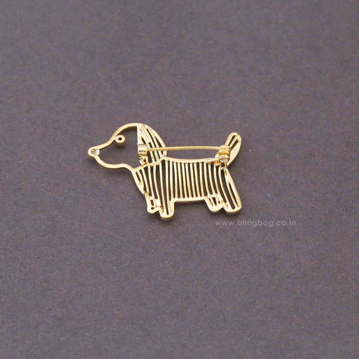 Golden Pup Brooch