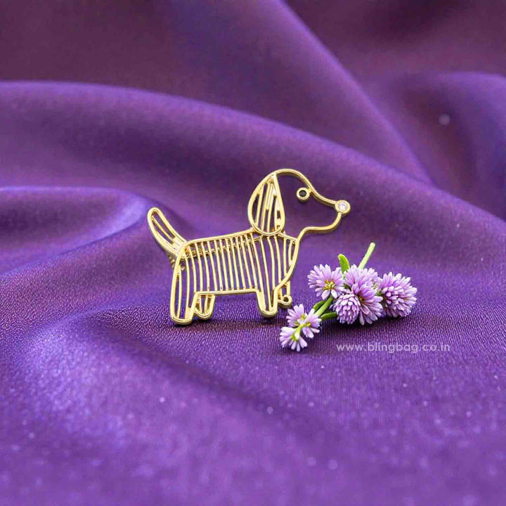 Golden Pup Brooch