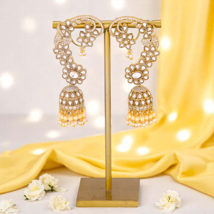 Golden Raiya Ear Cuff Jhumkis