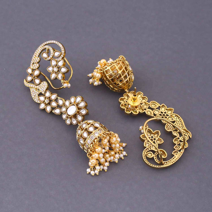 Golden Raiya Ear Cuff Jhumkis