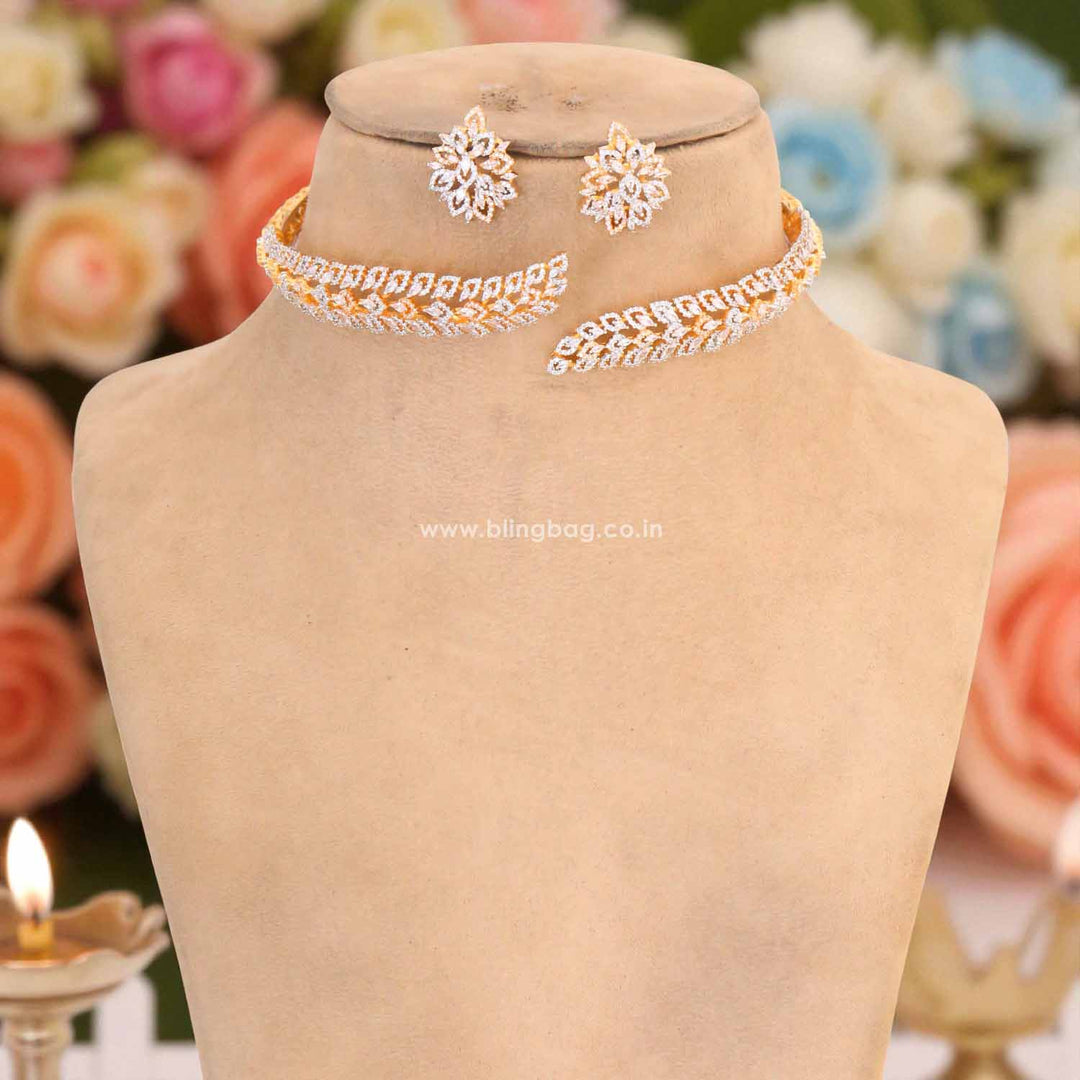 Golden Raizel Hasli Zirconia Jewellery Set