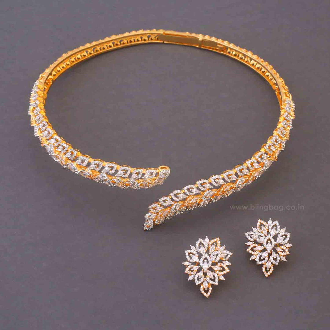 Golden Raizel Hasli Zirconia Jewellery Set