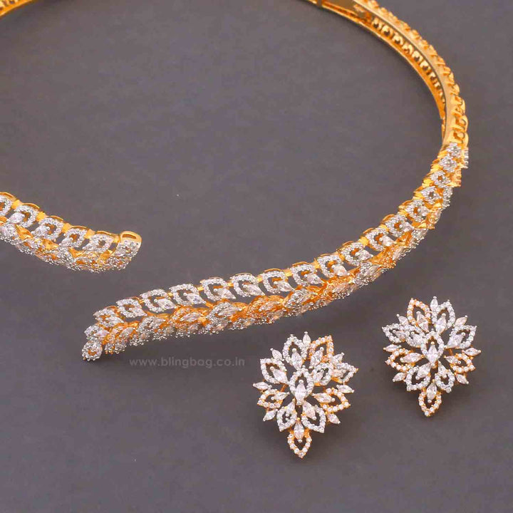 Golden Raizel Hasli Zirconia Jewellery Set