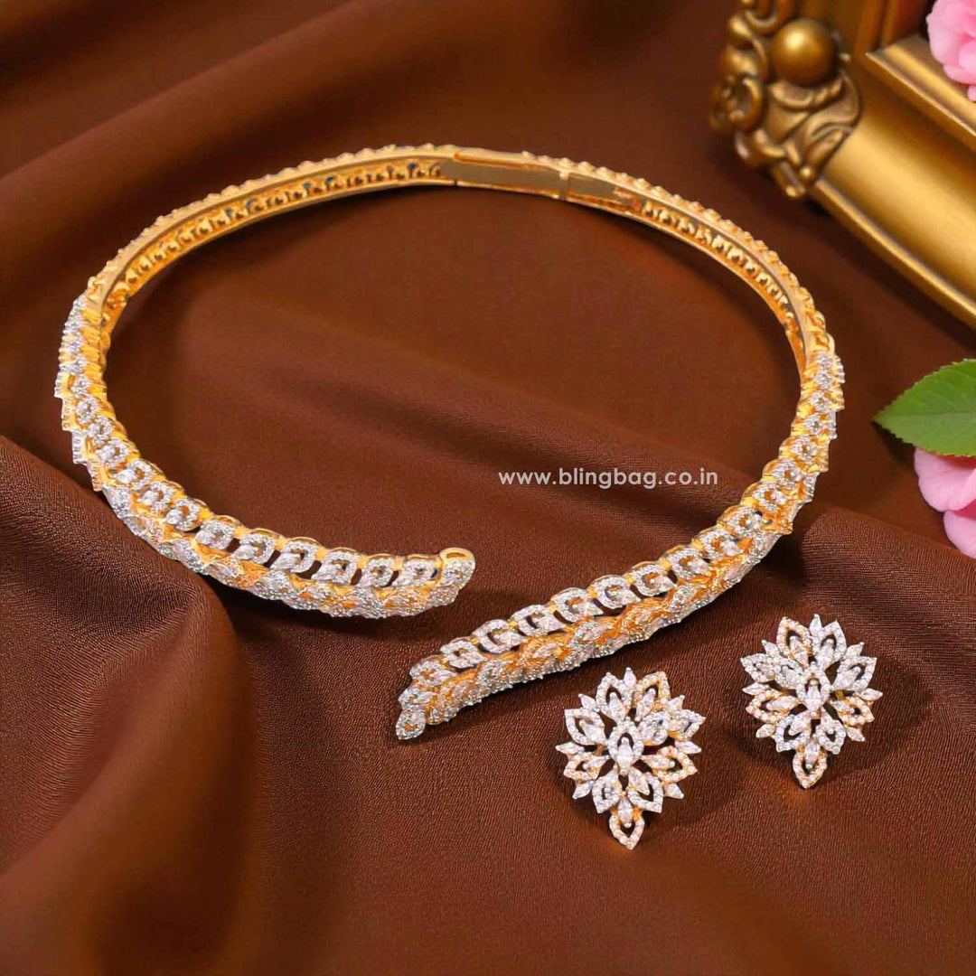 Golden Raizel Hasli Zirconia Jewellery Set