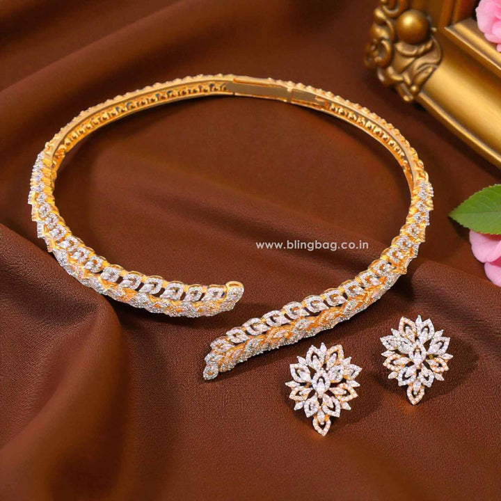 Golden Raizel Hasli Zirconia Jewellery Set