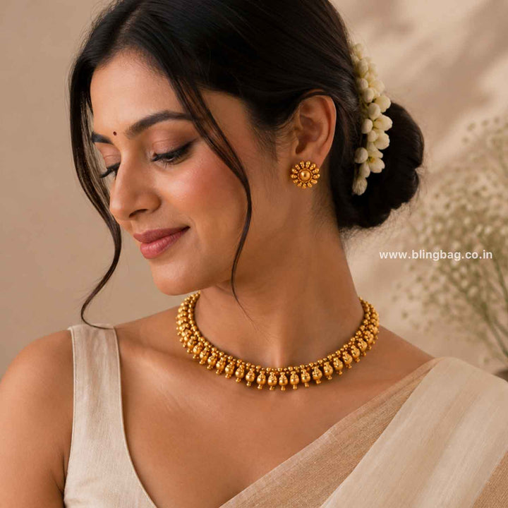 Golden Rajasi Antique Jewellery Set- New Arrival